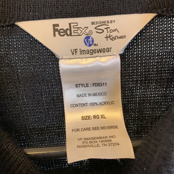 FedEx Half Zip Black and Purple Sweater Uniform - Picture 3 of 5